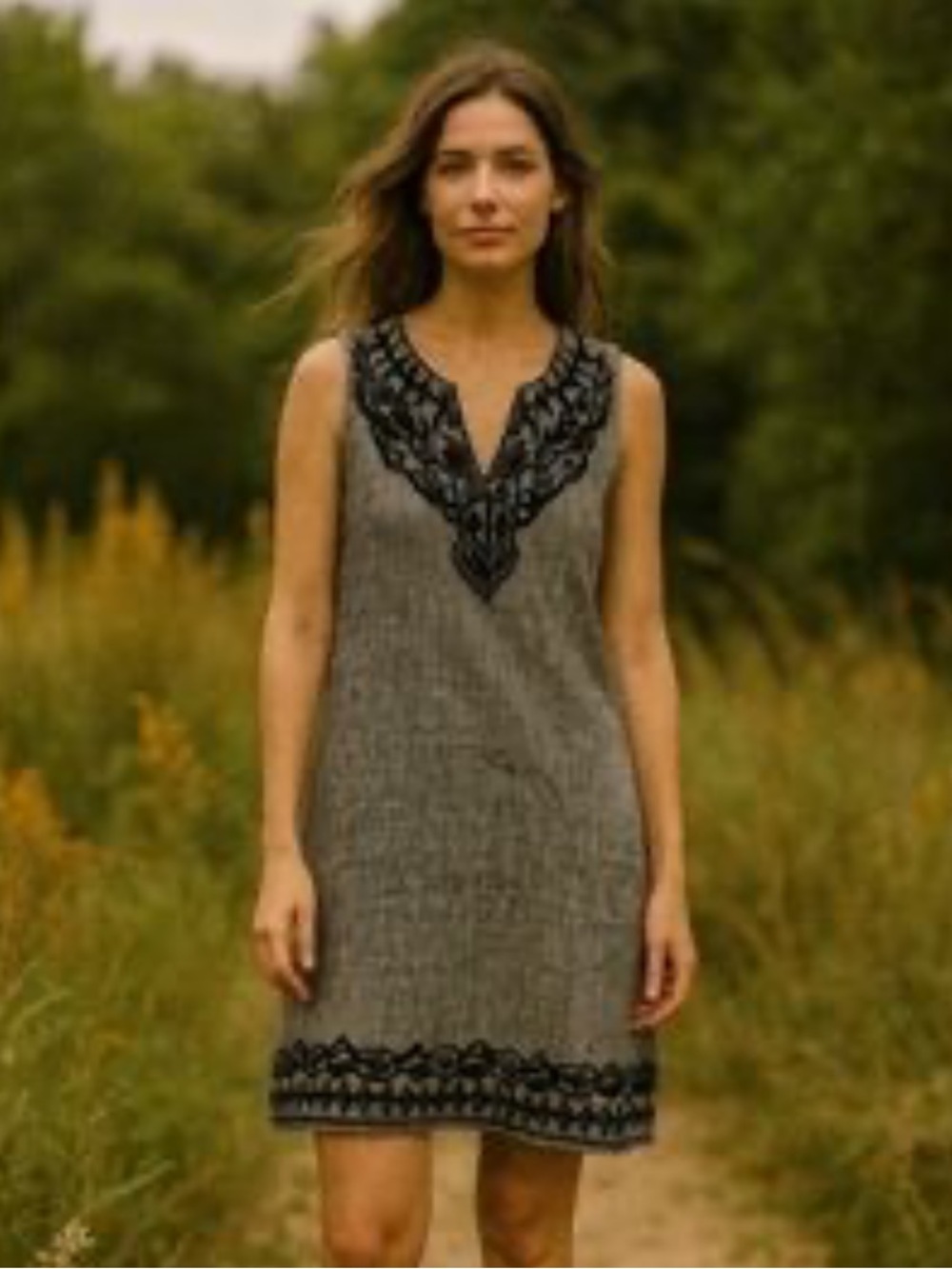 Roberta Roller Rabbit Linen V-Neck Mini‎ Dress